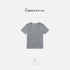COCO ZONE 刘一一 2025新款简约纯色显瘦小众短袖T恤CD1A0220 商品缩略图1