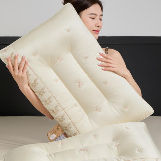 自然醒蚕丝乳胶美肌枕头护颈椎助睡眠专用枕头美肤护颈深睡枕家用一对枕头芯XK 商品图2