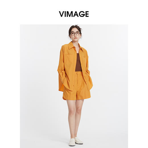 VIMAGE纬漫纪秋新款时尚直筒宽松阔腿短裤V2205803 商品图1