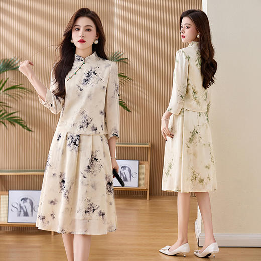 LDB9731 2025夏装新款新中式两件套气质时尚套装 商品图0