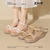 ZHR坡跟凉鞋女2025新款夏季网红高级水钻凉鞋轻便厚底增高凉鞋女 商品缩略图4
