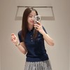【à perles】纯真丝多巴胺 翻领修身轻薄POLO上衣 商品缩略图5