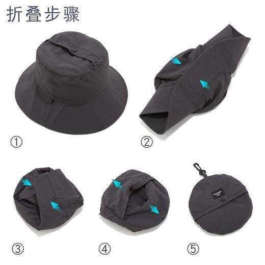 夏季速干防晒帽子防泼水渔夫帽可折叠款5012 商品图2