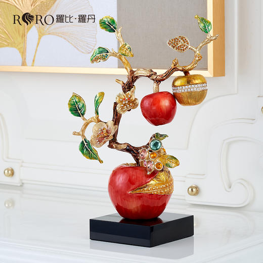 【彼达思】罗比罗丹平安喜乐摆件珐琅彩苹果新居搬迁商务送礼 商品图4