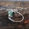 【天然正品】A货翡翠AU750白金镶钻镶天然冰种湖水蓝蛋面翡翠戒指17号（戒圈可改）女士220425NJM29 商品缩略图5