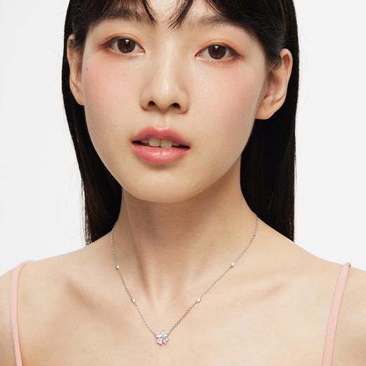 卡蒂罗爱心四叶草项链女纯银轻奢小众设计款锁骨链生日礼物送女友 商品图4