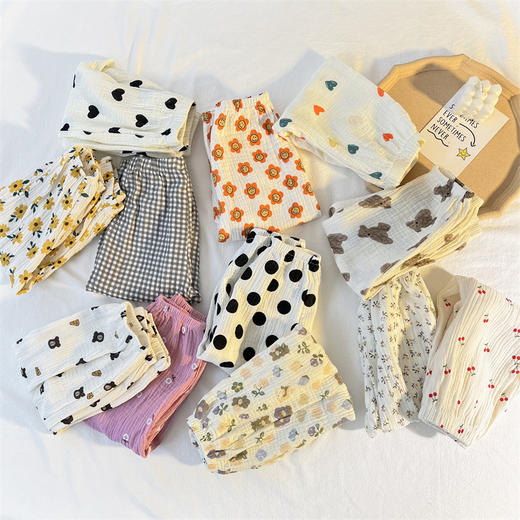 【秒杀价25.9】儿童韩版棉纱防蚊裤2025夏季新款男女童宝宝双层纱布休闲透气长裤 商品图4