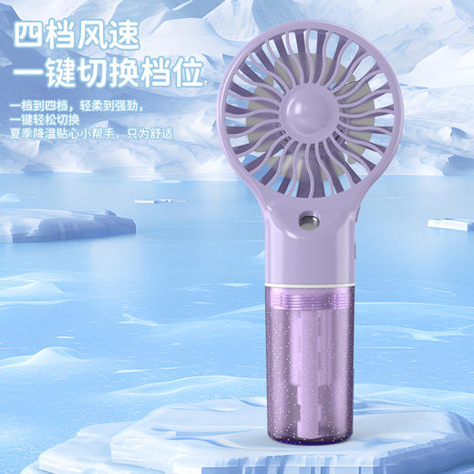 【亲测推荐】嘿叨 喷雾补水手持风扇四档变速 纳米喷雾静音SUB接口小风扇超长续航小巧便携 商品图2