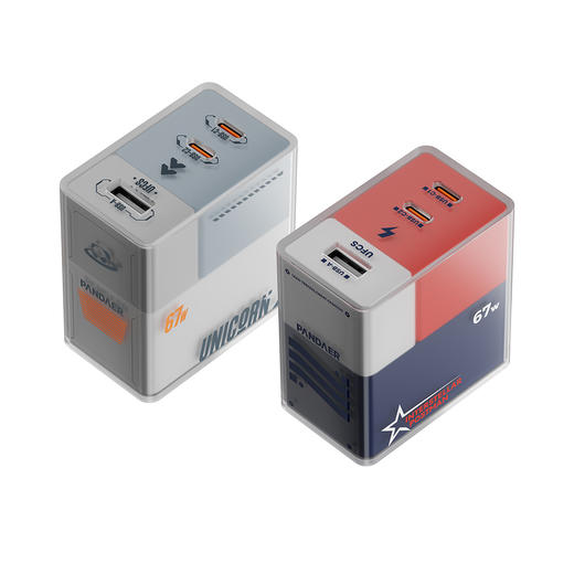 【加码好运】67W 三口 GaN电源适配器 白金独角兽 星际邮差 商品图2