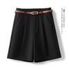 丁摩 西装短裤女夏新款高腰休闲宽松阔腿a字五分裤中裤配皮带5ZF-2122 商品缩略图9
