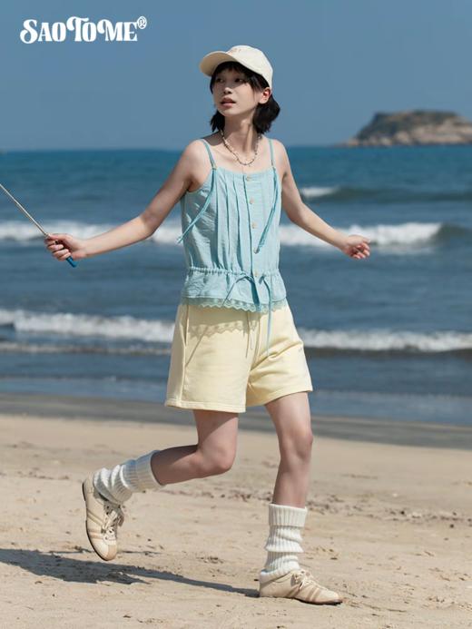 早乙女惠子saotome/STMBX252187/蕾丝拼接抽褶吊带背心 商品图2