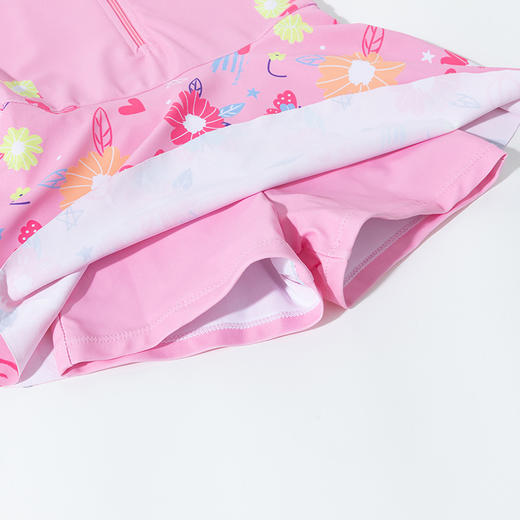 贝贝怡儿童泳衣连体泳帽新款女童中大童学生保守游泳女孩训练泳装ZB2EP006 商品图5