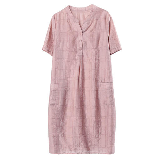 丁摩 天丝连衣裙女新款宽松大码气质夏装洋气薄款直筒裙子5ZF-1228 商品图4