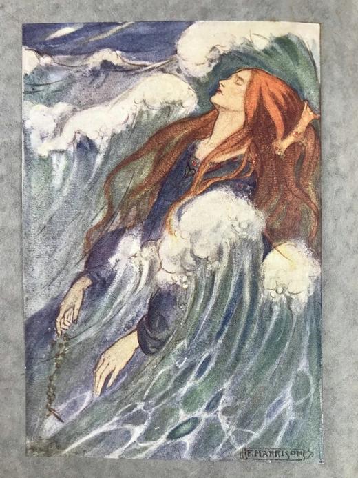 约20世纪早期 克里斯蒂娜·罗塞蒂诗集 弗洛伦斯·哈里森36幅彩色手工贴图34幅黑白插图 漆布精装16开 商品图2