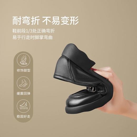 ZHR则则头层牛皮复古优雅乐福鞋女鞋2024新款金属衔扣百搭小皮鞋 商品图3