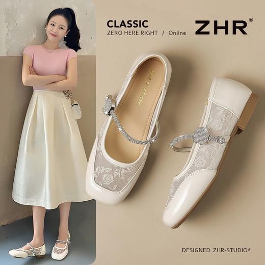 ZHR则则法式方头透气印花平底玛丽珍单鞋女2025新款百搭气质女鞋 商品图8
