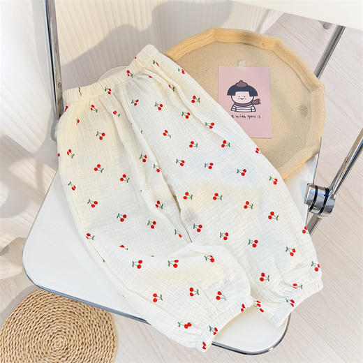 【秒杀价25.9】儿童韩版棉纱防蚊裤2025夏季新款男女童宝宝双层纱布休闲透气长裤 商品图5