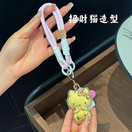 “精美礼盒包装”香港周六福 999足金珐琅炫彩招财猫挂件手机链 商品图10