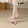 ZHR水钻拖鞋女2025新款夏季时尚夹趾拖鞋外穿洋气蝴蝶结粗跟女鞋 商品缩略图8
