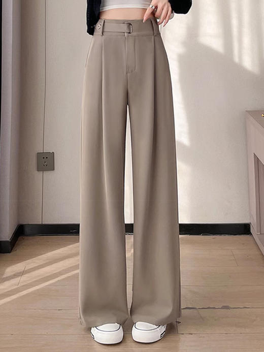 【百图lulu定制】【建模西裤】【建模西裤】凉感 冰丝 高腰 收肚子 窄版直筒裤 薄款 休闲裤 商品图1