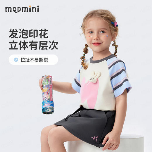 【5A抑菌+立体玩偶】【90-140】【MQDmini】女童夏季短袖t恤甜美圆领印花上衣 商品图1