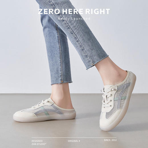 ZHR则则舒适轻便平底网洞鞋女2024夏季新款时尚潮流耐穿半拖 商品图4