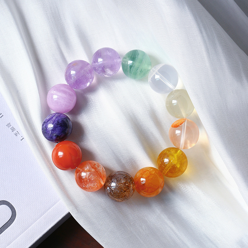 钻石豪门23000积分天然多宝色圆珠手串（约14MM）