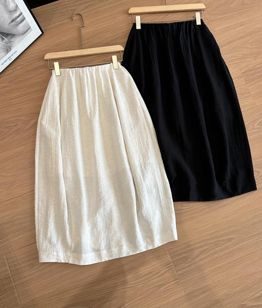 自留款亚麻花苞半身裙051202 商品图2