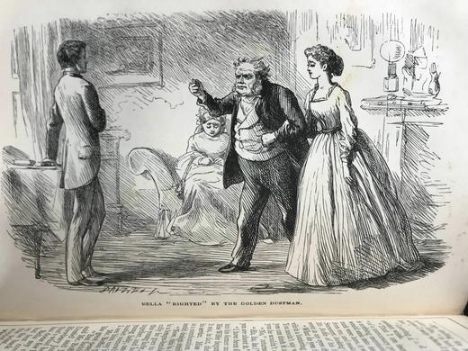 约19世纪后期 狄更斯《我们共同的朋友》 8幅插图 真皮精装36开 商品图8