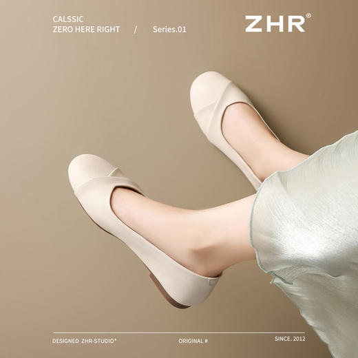 ZHR则则软底舒适浅口单鞋2025新款一脚蹬平底鞋气质豆豆鞋小皮鞋 商品图5