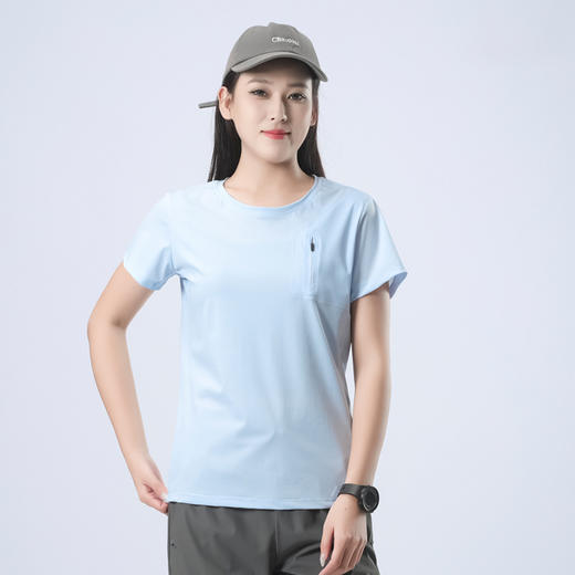 百媚生 凉感冰丝T恤夏季户外透气圆领短袖8507 商品图9