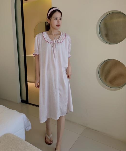 老米优品🎈3-5天！温柔到骨子里的睡裙~《优雅荷叶边。提花缎面裙》暗纹提花，若隐若现的肌理感，超美~Q250512A 商品图4