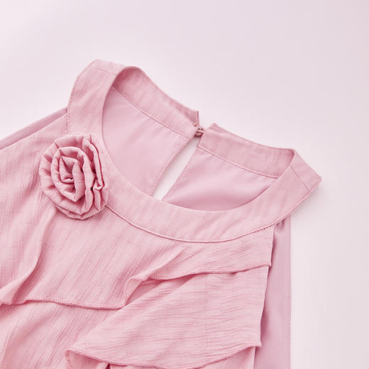 【伊甸园玫瑰】纯欲不规则荷叶边挂脖无袖衬衫女春夏衬衣V0750288 商品图5