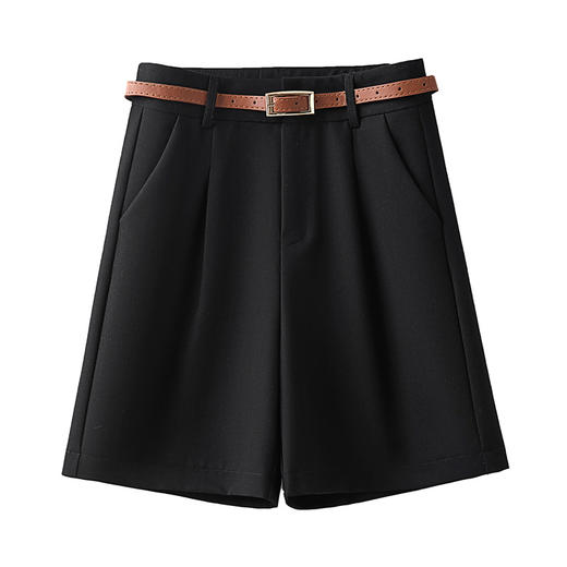 丁摩 西装短裤女夏新款高腰休闲宽松阔腿a字五分裤中裤配皮带5ZF-2122 商品图4