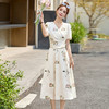 今年流行2025新款小个子夏海边度假气质短袖碎花连衣裙XXL3107 商品缩略图3