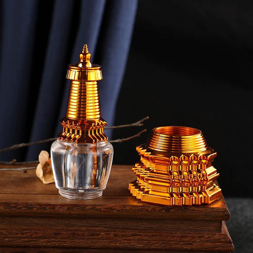 藏式密宗亚克力合金材质五台真身塔菩提塔佛塔家居供奉用品摆件 商品图4