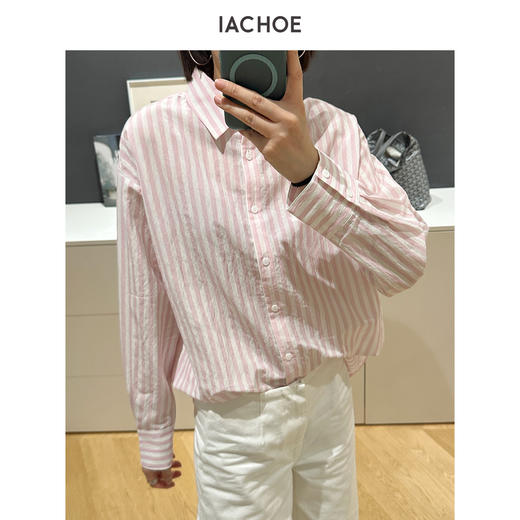 棉仓3631504008-IACHOE粉红条纹衬衫 商品图2