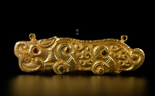 錾刻铜鎏金祥云瑞兽项链 商品图2