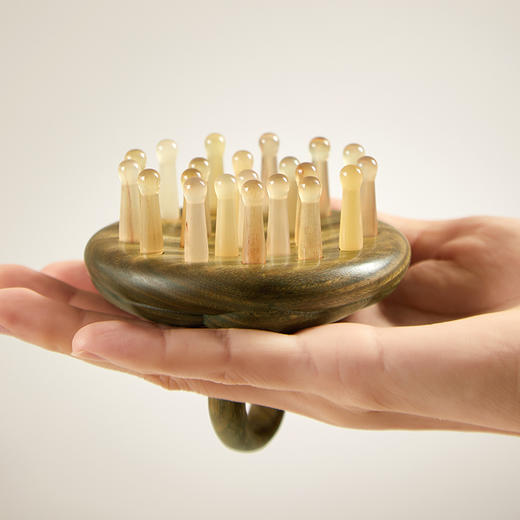 初心| 幸运草绿檀羊角指环梳 商品图2