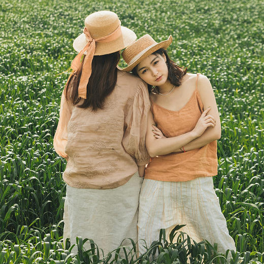 新绽放/E143朵/2025新款V领可调节肩带简约百搭纯亚麻吊带背心女 商品图2