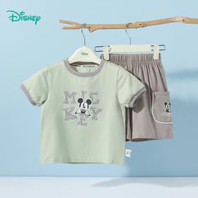 迪士尼童装2件套装夏装米奇男孩宝宝短袖t恤短裤短袖套装ZD2ET020