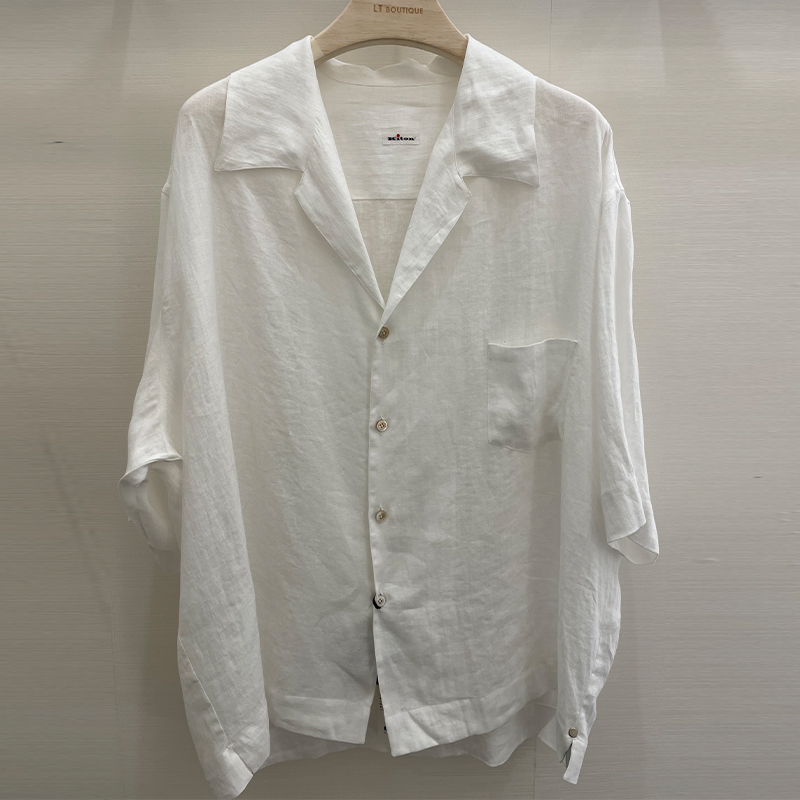 KITON 男士短袖衬衫 白色 UMC028H0883801000