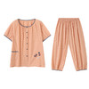 雀说 夏季梭织纯棉短袖七分裤薄款家居服睡衣 商品缩略图4