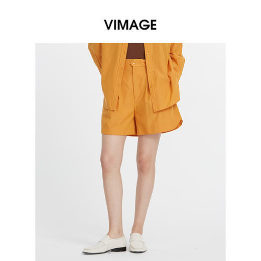 VIMAGE纬漫纪秋新款时尚直筒宽松阔腿短裤V2205803 商品图4