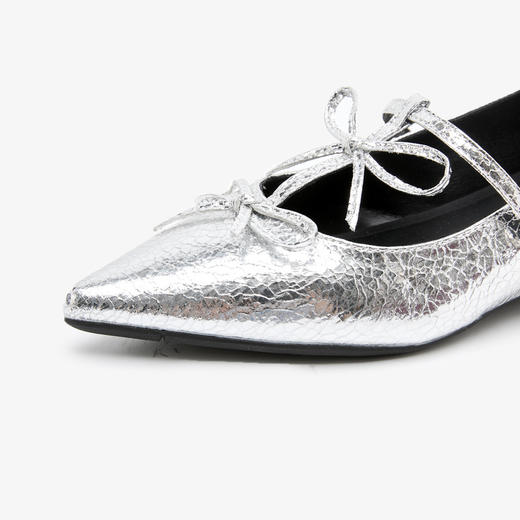 西遇蝴蝶结尖头单鞋女新款夏季法式绝美内增高配裙子玛丽珍鞋V1056721 商品图5