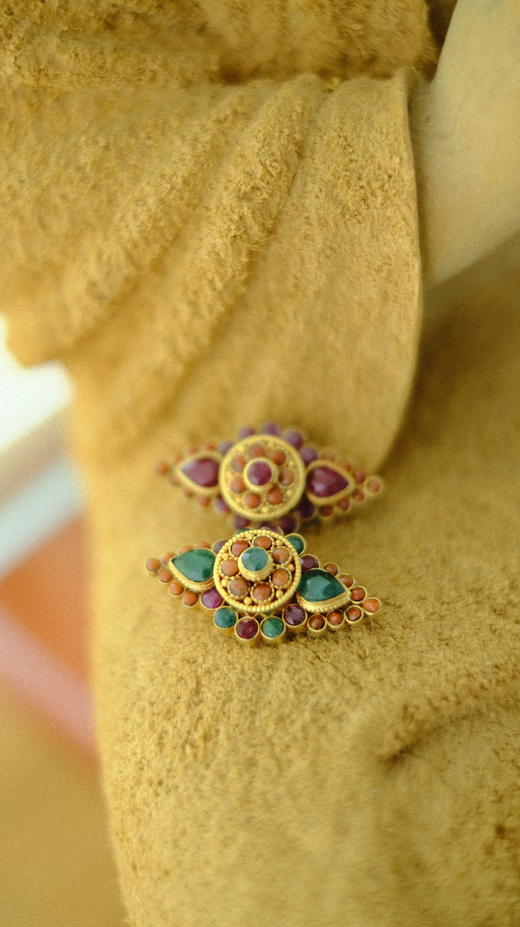 尼泊尔多宝鎏金珊瑚胸针—红色 商品图0