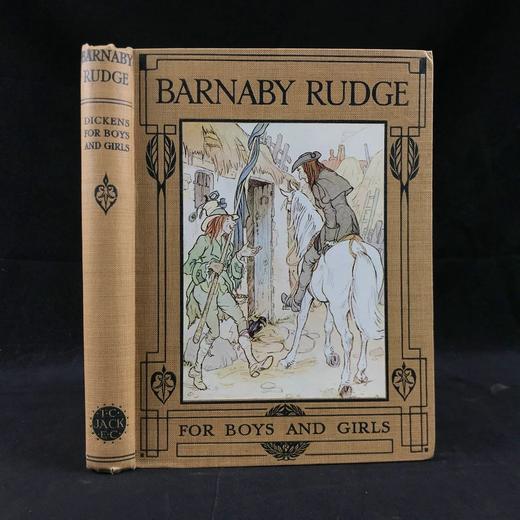 约20世纪早期 狄更斯《巴纳比·拉奇》儿童版 8幅彩色插图 漆布精装32开 商品图0