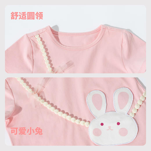 贝贝怡童装女童夏季短袖短裤套装2025新款儿童夏装t恤透气两件套ZB2ET071 商品图4