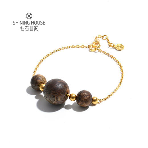 【钜惠价】【沉香黄金】钻石世家  祈愿系列·古韵鎏金项链 足金沉香项链 足金沉香手链 古韵沉香与华贵黄金碰撞组合 汇聚非遗之美【黄金产品不支持无理由退换货】预计3-5天发货 商品图2