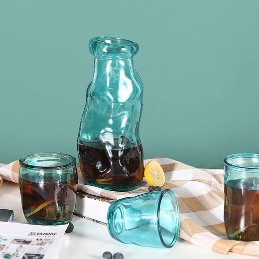 【西班牙进口不规则玻璃杯】不规则玻璃杯 淡蓝 250ml环保健康欧盟高标准认证 商品图2